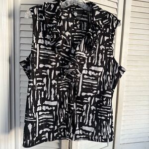First Option Black and White Top - XL Condition:Used Sleeveless
